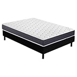 Ensemble literie tout compris EBAC Literie Matelas Record + sommier Newkit - 140x190 - Ressorts - Hauteur 22 cm - Soutien Ferme