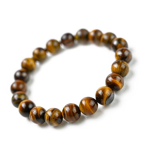 [英雅堂] ジュエリータウン昇仙峡 タイガーアイ ブレスレット 虎眼石 10mm玉 パワーストーン 天然石 金運 仕事運 風水
