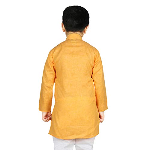 Image of SG YUVRAJ Kids Solid Cotton Kurta For Boys