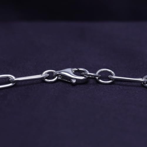 SAVEARTH DIAMONDS 3/4 CT 6MM Round Cut Lab Created Moissanite Diamond Solitaire Paperclip link Bracelet For Women In 14K Gold Over Sterling Silver Size : 6 to 7.5 Inch, (0.75Cttw)4