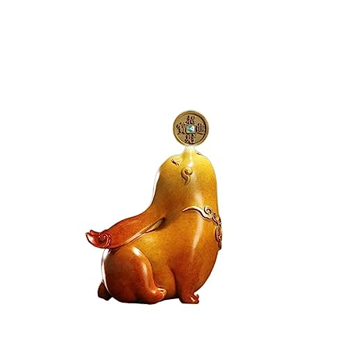 Statue de lapin en cuivre dore pour decoration interieure et bureau