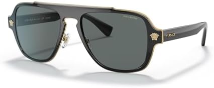 Versace Man Sunglasses Black Frame, Dark Grey Lenses, 56MM