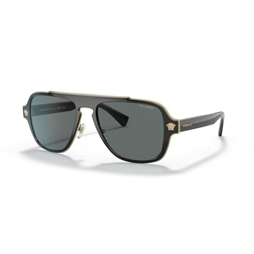 Versace Man Sunglasses Black Frame, Dark Grey Lenses, 56MM