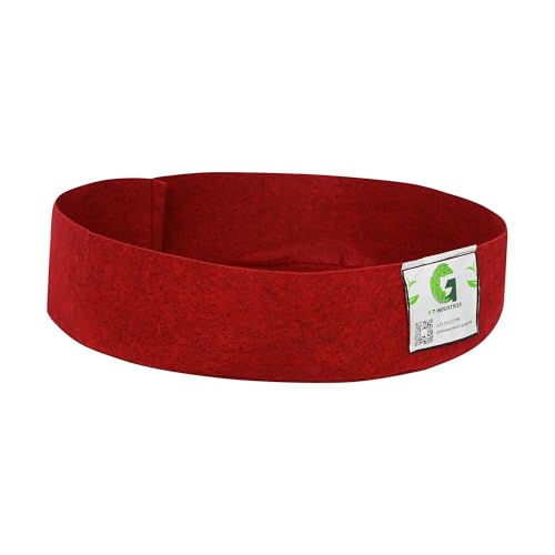 Image of Geo Fabric Grow Bags for Plants 18X4 Inch (Pack of 10) | 400 GSM Heavy Duty UV-Protected Round Maroon Colour Plant Bags for Terrace and Vegetable Gardening | Strong & Reusable|