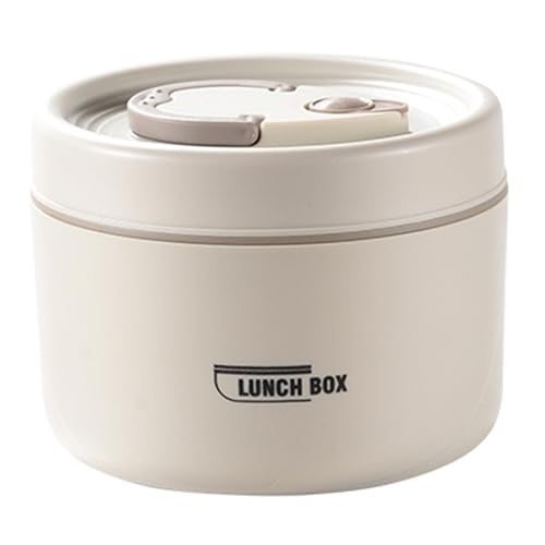 Lawnrden Fiambrera apilable, contenedores de Almuerzo aislados, portátil apilable con asa y Tapas Contenedor de Alimentos Aislado de Acero Inoxidable de 600 ml, Caja térmica a Prueba de Fugas