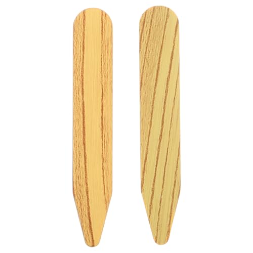 FOMIYES Collar Stays for Men's Dress Shirts Shirt Collar Corners Shirt Collar Braces Wood Grain 1 Pair