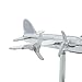 Deco 79 Aluminum Metal Airplane Decorative Sculpture Home Decor Statue with Black Base, Accent Figurine 12