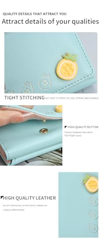 Image of Valerie Cute Small Wallets Clutch for Teen Girl Women PU Leather Trifold Small Wallet Cash Pocket 3D Buckle Card Holder Coin Purse with ID Window for Girls Women (Blue)