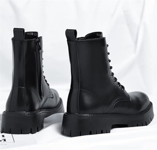 Men's Chukka Boots Fashion Motorcycle Boots Leather Platform Lug Sole Ankle Boots Side Zipper Combat Boots For Men3