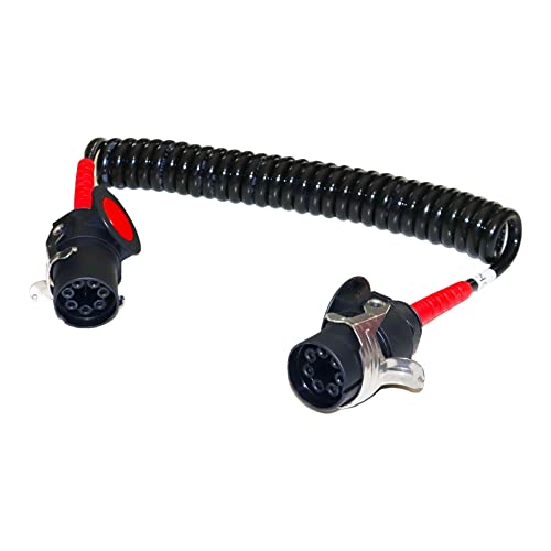 Protezione: IP69K SERTPLAS - Cavo a spirale 7 poli, 24V-ADR, ABS/EBS, con connettori, 4M, per camion e rimorchi