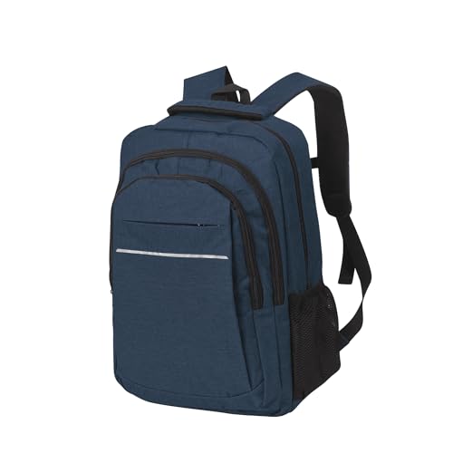 Becmoor Mochila para ordenador portátil con bolsillo antirrobo | Mochila de negocios con hombros de paleta transpirables | Mochila de negocios | Mochila escolar | Mochila de trabajo/portátil, azul