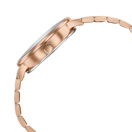 Image of Sonata Verve Quartz Analog with Navy Blue Dial Rose Gold Sheet Metal Strap Watch for Women - 87102WM01