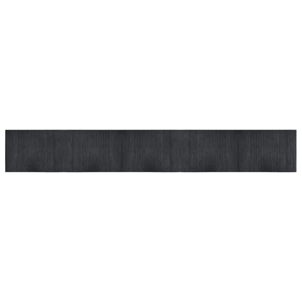 Alfombra rectangular gris 70 x 500 cm de bambú - Alfombra de bambú antideslizante - Alfombra de bambú para cocina y baño