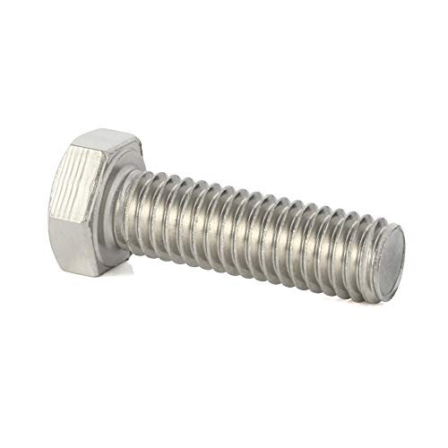 Image of Mellewell M10-1.5 x 25mm Hex Head Screw Bolts, Fully Threaded, Stainless Steel 18-8, Plain Finish, Quantity 10