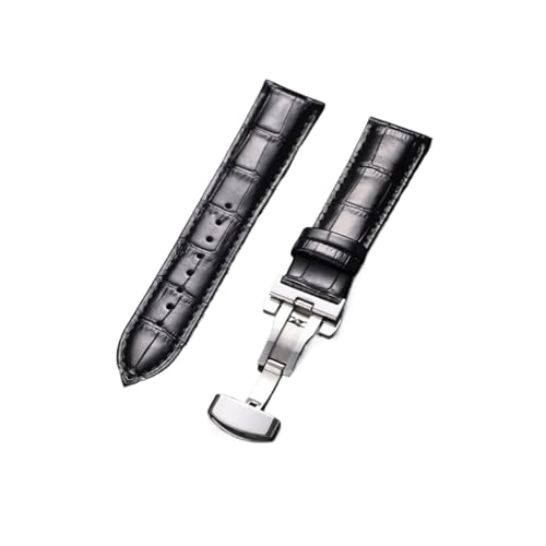 Bracelet de montre de rechange en cuir souple noir 16mm