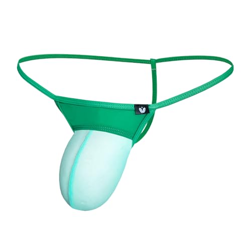 COMLIFE Men's Sexy Low Rise G String Thong Sheer Mesh Bikini Underwear4