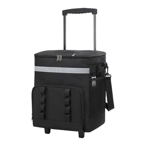 Sac Isotherme À roulettes 35 L, avec Roues et Poignée Télescopique, Pliable et Souple, pour Le Camping, la Plage, Les Barbecues Et Les Voyages