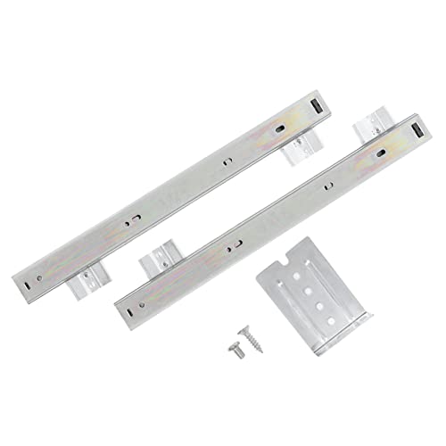 NUOBESTY Vassoio per Tastiera Resistente sotto Il Tavolo Facile da Installare Supporto per Tastiera in Acciaio Guide Scorrevoli con Cuscinetti Lisci