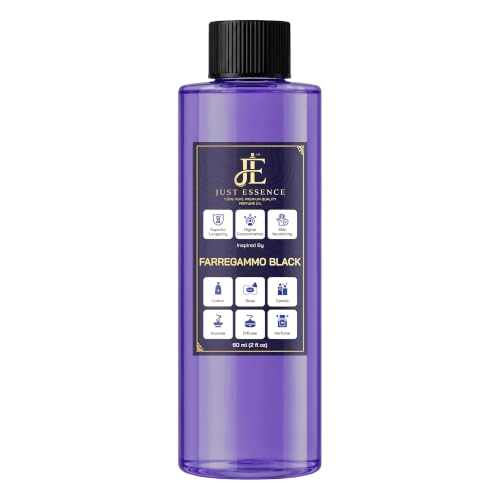 Just Essence Farregammo Black Fregrance Perfume Oil | Premium Quality Concentrated Fragrance | Pure Perfume & Cologne Oil for Personal Body Use | 2 Fl Oz