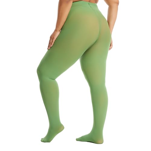 Image of Frola Plus Size Tights for Women Semi Opaque Control Top High Waist Stockings 60 Denier Women's Pantyhose 2X 3X 4X 5X