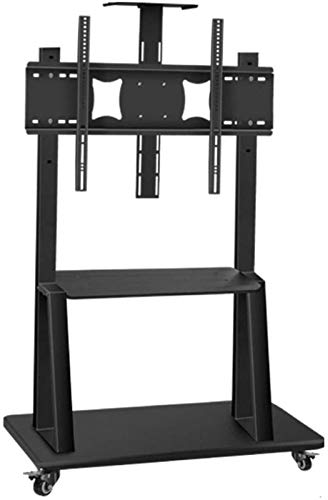 Soporte de TV de Mesa Giratorio Universal Soporte de Piso de TV de Acero Inoxidable para televisores de 32 75 Pulgadas Unidades de Piso de TV Negras para Sala de Estar con Ruedas CAS