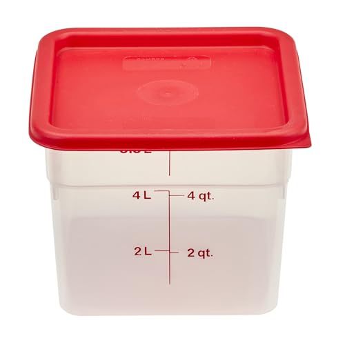 Cambro Food Storage Container - Classic Series Square - 6 QT (Quart) - Commercial Grade for Food Prep (Translucent) - Thumbnail 2