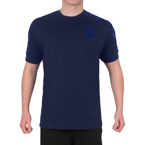 Image of Chelsea Mens T-Shirt Taped Official Football Gift Navy 3XL