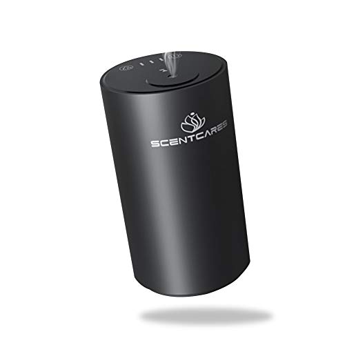 Scentcares Waterless Diffusers for Essential Oils,Nebulizing Diffuser with Battery Operated,No Water & Portable & Smart & Cordless Design,with Nebulizer for Cold Mist,Aromatherapy Diffuser-Black