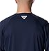 Columbia Men's Terminal Tackle Long Sleeve Fishing Shirt, Collegiate Navy/Sunset Red Logo, Large