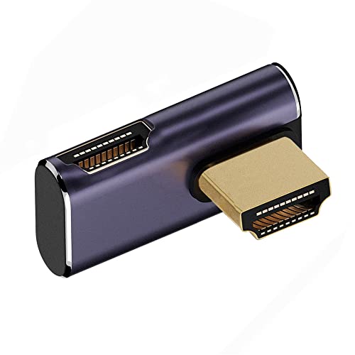 NFHK HDMI Male to HDMI 2.1 Female Vertical 90 Degree Right Up Angled Low Profile UHD Extension Adapter Support 8K 60hz HDTV