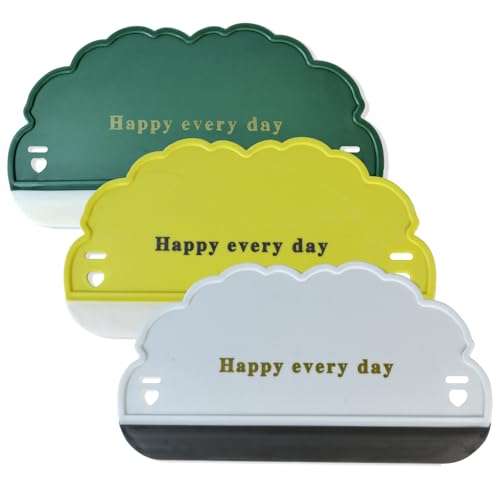 Mitibet 3 Piezas Limpiacristales Ducha Pequeño, Rasqueta Silicona para Coche, Mini Limpiador Ventanas Baño y Espejo, Escobilla de Goma Forma de Nube, Limpieza sin Rayas Azulejos, Multiusos