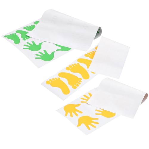 Kisangel 20 pares de adhesivos de huellas de manos y pies para pared