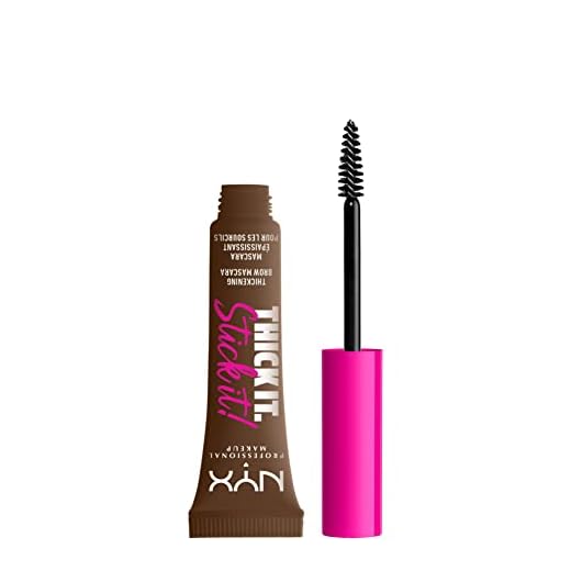 NYX Professional Makeup Augenbrauen-Mascara mit bis zu 16h Halt, Für getönte und vollere Augenbrauen, Thick It. Stick It! Brow Mascara, Brunette (Braun)
