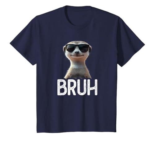 Bruh Meerkat | Funny Meerkat Lover | Meme Lover T-Shirt, Youth, Navy Blue, 2T