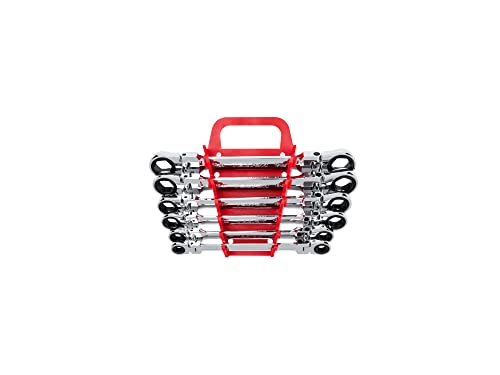 TEKTON Flex Ratcheting Box End Wrench Set, 6-Piece (8-19 mm) - Holder | WRN76164