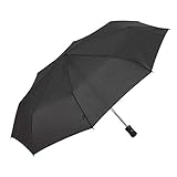  EZPELETA Paraguas Plegable antiviento de Mujer, Abre-Cierra automático con puño Recto. Tejido Liso Colores - Negro 2, 19