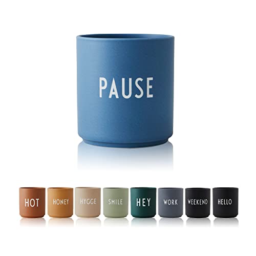 Design Letters Coppa preferita, PAUSE (Blu) - Tazza da caffè decorativo con molte funzioni, Realizzato in colori alla moda con diverse dichiarazioni, Ottimo come regalo, 250 ml