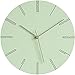 Modern Minimalist Silent Wall Clock Green Pastel Collection
