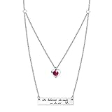 She Believe She Could So She DId Inspirational October Tourmaline Birthstone Bar Necklace Pendent Jewelry Gift for Women Girls (10-October - Tourmaline)