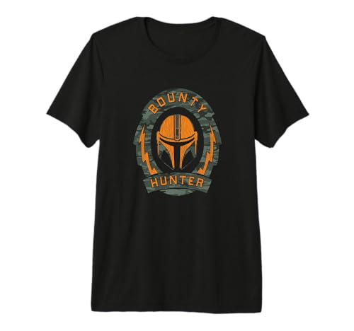 T-shirt Star Wars The Mandalorian haut de gamme avec blason de la Guilde Camouflage Orange