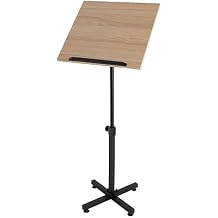 Classic Lectern Podium Stand, Height Adjustable Church Lecture, Portable Presentation Podium, Multi-Function Reading or Laptop Desk with Edge Stopper for Classroom, Office