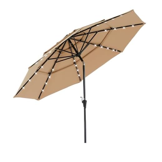 DUMOS 10FT 3-Tier Outdoor Patio Umbrella