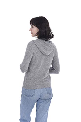 Cashmeren Women’s Full Zip Drawstring Hoodie with Pockets 100% Pure Cashmere Long Sleeve Zipped Down Sweater4