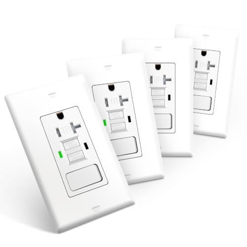 4 Pack 20A GFCI Outlet Light Switch Combo, Self-Test TR ETL Listed