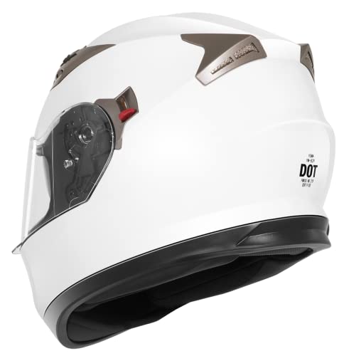 Yema Helmet Motorcycle Full Face Helmet Dot Approved Ym-829 Motorbike Moped Street Bike Racing Casco Moto Helmet With Sun Visor For Adult,Youth Men And Women - White,S #TOP3