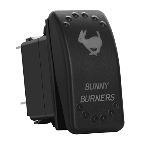 Image of Green Backlit Rocker Switch 5 Pin ON-Off Laser Etched Button Switch with Wires for Car Marine Boat UTV 20A /12V 10A /24V (Bunny Burners)