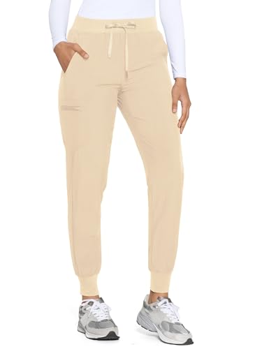 Image of COZYFIT Womens Scrub Pants - Soft Stretch Yoga Style with 5 Pockets, Slim Fit Jogger Scrubs Pants for Women