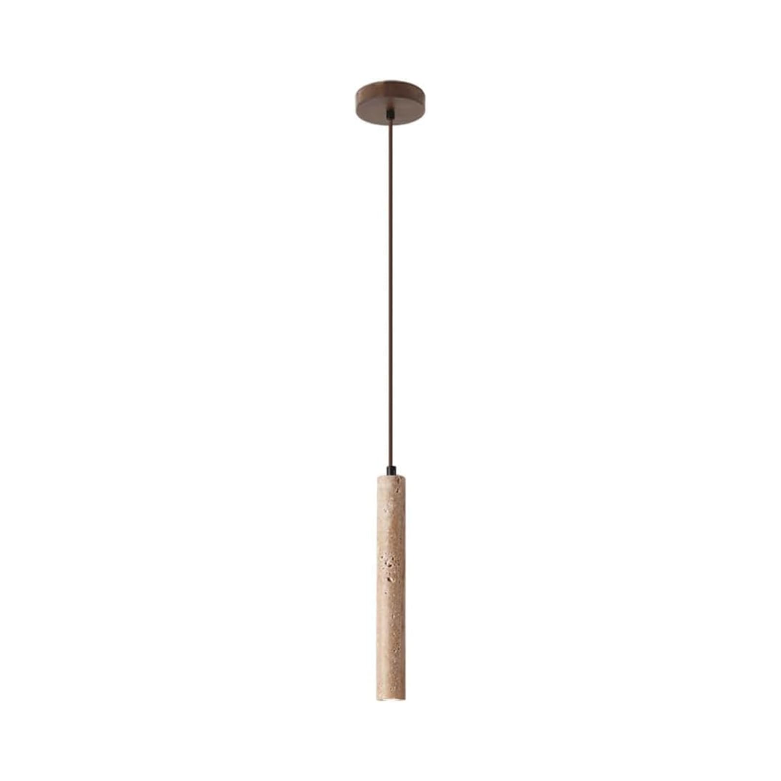 HXYSXHJUO Yellow Travertine Pendant Light Natural Stone Linear 1-Light Bedside Chandelier Japanese Wabi-sabi Style Hanging Fixture for Dining Room