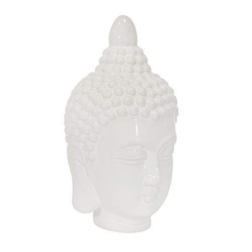 Sagebrook Home 14526 Ceramic 10" Buddha Head, White