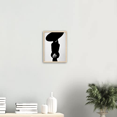 Décoration murale sans visage moderne du milieu du siècle cadre bois 30x40cm